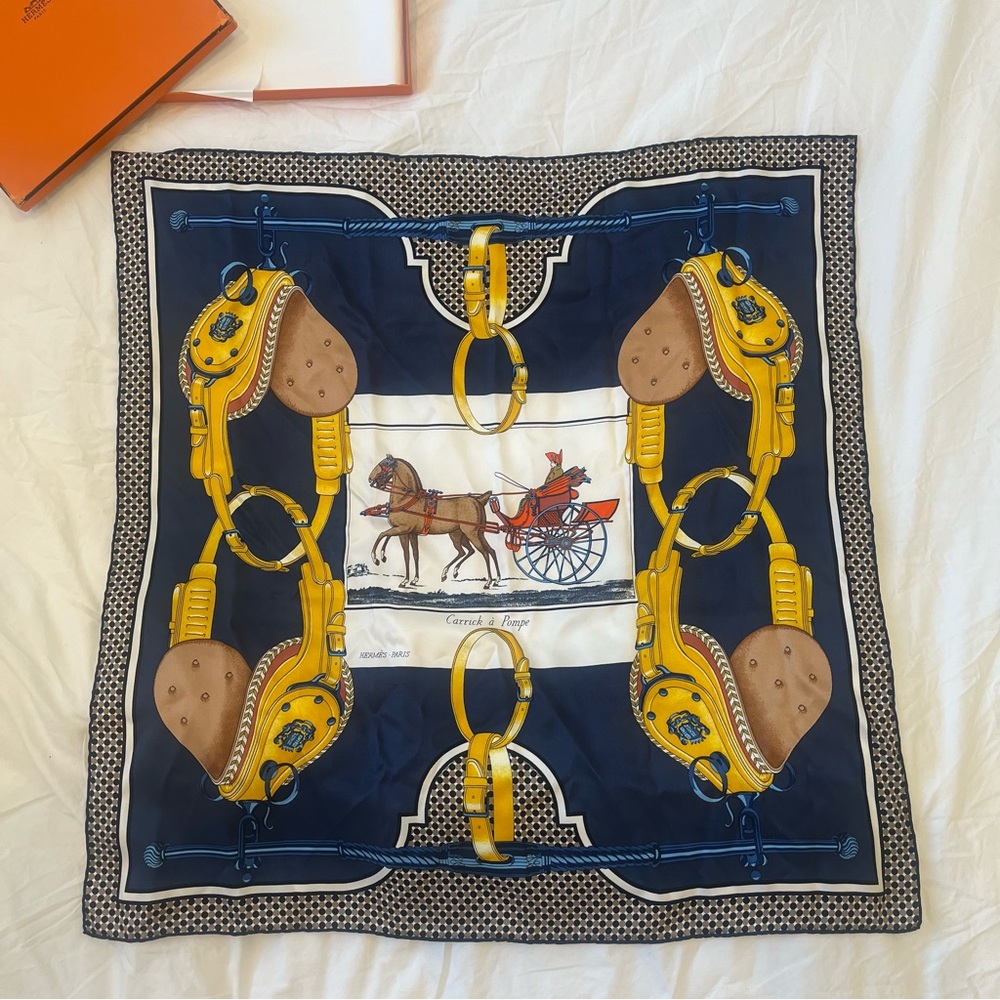 hermes silk scarf 65cm with box